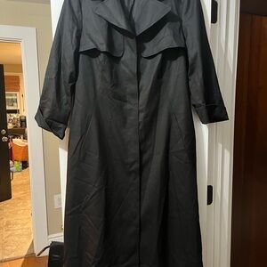 Lafayette 148 New York Black Long Trench Coat